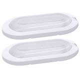 Facon (2 paket) LED tavan lambası, iç aydınlatma, açma / kapama şalterli, 12 V, 7 W, karavan, römork, tekne, gemi ve araçlar için oval ışık (beyaz)