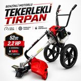 Factor Benzinli Motorlu Tekerlekli Tırpan 52CC 2,2hp Ot Çim Çalı Biçme Makinesi 2 Zamanlı Bahçe Tırpanı Set