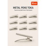 Factorial 10 Adet Gümüş Metal Saç Pensi Timsah Toka Klipsi El Yapımı Toka ve Süsleme Malzemesi Aparatı