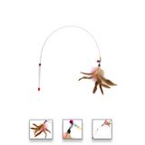 Factorial Kedi Oyun Oltası Kuş Tüylü Zilli İnteraktif Oyuncak Tel Tasarımlı Katlanabilir Ergonomik Oyuncak