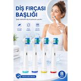 Factorial Şarjlı Ve Pilli Diş Fırçası Uyumlu 8 li Yedek Başlık Oral-b Philips Braun Uyumlu Yedek Başlık