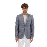 Facune Erkek Gri Ekose Kumaşlı Mono Yaka Spor Blazer Ceket Gri 50