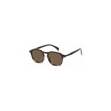 Fadaro Bej Desenli Detay Retro Oval Kemik Çerçeve Kalın Sap Unisex UV400 Vintage Retro Güneş Gözlüğü