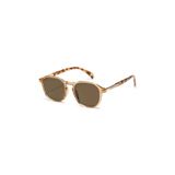 Fadaro Kahverengi Leopar Detaylı Oval Kemik Unisex UV400 Vintage Retro Güneş Gözlüğü