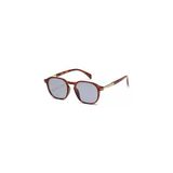 Fadaro Mavi Cam Desenli Sap Oval Kemik Unisex UV400 Vintage Retro Güneş Gözlüğü