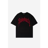 Fadeback Rhinestones Kırmızı Taşlı Fadeback Oversize Erkek Tişört