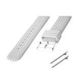 Fado 24 Mm Akıllı Pimli Silikon Baskılı Desenli Beyaz Saat Kordonu Kayışı(77)