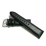 Fado & Her Saate Uyumlu Hakiki Deri Saat Kordonu Düz Siyah 24 Mm (464)