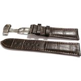 Fado &hertür Saate &uygun Kelebek Toka 18 mm Koyu Kahve Kordon (269) Gumuş Toka - Acı Kahverengi