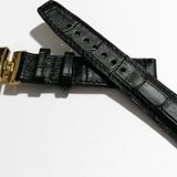 Fado &Hertür Saate &Uygun Kelebek Toka 24 Mm Siyah Kordon (191) Altın Toka