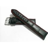 Fado Seiko Uyumlu Hakiki Dana Derisi Saat Kordonu 20 Mm ( 130) Kırmızı Dikişli Siyah
