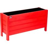 Faev Ahşap Dış Mekan Saksısı Dekoratif Saksı Büyük Boy Hazır Kurulu 100CM x 30CM Yükseklik 50CM - Kırmızı