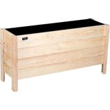 Faev Ahşap Dış Mekan Saksısı Dekoratif Saksı Büyük Boy Hazır Kurulu 100CM x 30CM Yükseklik 50CM - Naturel