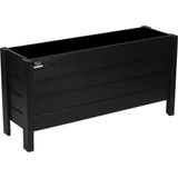 Faev Ahşap Dış Mekan Saksısı Dekoratif Saksı Büyük Boy Hazır Kurulu 100CM x 30CM Yükseklik 50CM - Siyah