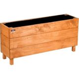 Faev Ahşap Saksı Dış Mekan Çiçeklik Dekoratif Büyük Boy Saksı Hazır Kurulu 95CM x 26CM Yükseklik 45CM - Açık Kahverengi