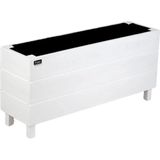 Faev Ahşap Saksı Dış Mekan Çiçeklik Dekoratif Büyük Boy Saksı Hazır Kurulu 95CM x 26CM Yükseklik 45CM - Beyaz