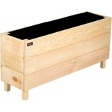 Faev Ahşap Saksı Dış Mekan Çiçeklik Dekoratif Büyük Boy Saksı Hazır Kurulu 95CM x 26CM Yükseklik 45CM - Naturel