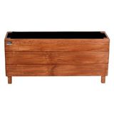 Faev Alaçatı Model Ahşap Saksı 75X27X45CM Dış Mekan Dekoratif Bahçe & Balkon Çiçekliği - Hazır Kurulu Kahverengi