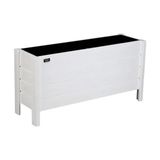 Faev Bodrum Model Ahşap Saksı 75X30X45 cm Dış Mekan Dekoratif Bahçe & Balkon Çiçekliği Hazır Kurulu Beyaz