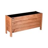 Faev Bodrum Model Ahşap Saksı 75X30X45 cm Dış Mekan Dekoratif Bahçe & Balkon Çiçekliği Hazır Kurulu Kahverengi