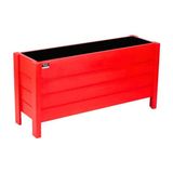 Faev Bodrum Model Ahşap Saksı 75X30X45 cm Dış Mekan Dekoratif Bahçe & Balkon Çiçekliği Hazır Kurulu Kırmızı