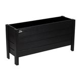 Faev Bodrum Model Ahşap Saksı 75X30X45 cm Dış Mekan Dekoratif Bahçe & Balkon Çiçekliği Hazır Kurulu Siyah
