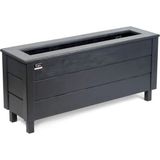 Faev Dış Mekan Ahşap Saksı Büyük Boy 100CM x 30CM Yükseklik 45CM Hazır Kurulu - Siyah