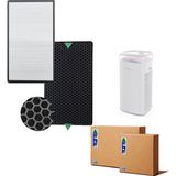 Faf / 2 Adet Set Halinde Dijitsu HT200 Hava Temizleyici Uyumlu Hepa + Karbon Birleşik Filtre - Beyaz