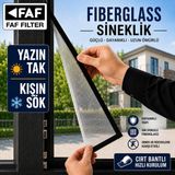 Faf Filtre Ölçüye Özel Cırtlı Sineklik | Fiberglass Tül | Pencere Sineklik - EN 120'ye Kadar/ BOY 260'a Kadar