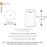 FAF Filtre Xiaomi Mi Air Purifier Hava Temizleyici 2h/ 2c / 3h/ 3c/ Pro Gri Hepa Filtre