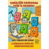 fafatara 6 Adet Petek Dokulu Sihirli Bulaşık Süngeri