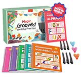 FAFVI Workbook: Fast-Track Young Minds, Tiny Thinkers Workbook, Workbook Grooved, Reusable Magic Copybooks, Learn to Write Number Letter Tracing (1set)