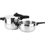 Fagor RAPID 4+6L DÜDÜKLÜ TENCERE CAM KAPAK - 4 - 6 L Set - Gümüş