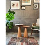 Fagus Wood 2'li Zigon Mantar Sehpa Mushroom | Masif Ahşap Modern Yan Sehpa Takımı