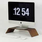 Fagus Wood Dayanıklı Ağaç Monitör Ayağı ve Yükseltici Bilgisayar Standı (Ceviz)