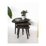 Fagus Wood ''Doğal Masif Ahşap Damla Sehpa Seti - 3'lü Zigon Modern Takımı (Yan Sehpa, Dekoratif Sehpa)''