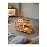 Fagus Wood Soren Orta Sehpa - Masif Ahşap Iki Raflı Modern Sehpa