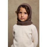 Fahhar Kids Örme Çocuk Balaclava Bere Kahve