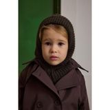 Fahhar Kids Örme Çocuk Balaclava Bere Kahverengi