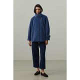 Fahhar Oversize Biker Ceket, Mavi, Kadın