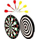 Faial Dart Tahtası Seti 17 İnç Büyük Boy Çift Taraflı Dart Tahtası Oyun Seti