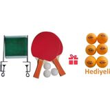 Faial Masa Tenis Seti Pinpon Seti 2 Raket 3 Top File Takma Aparatları+ 6 Adet Pinpon Maç Topu