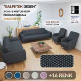 Faiend antrasit Koltuk Kılıfı lastikli balpetek kanepe Takımı Çekyat Örtüsü (3+3+1+1) Tam kaplama kılıf koltuk örtüsü - 180 x 230 cm