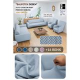 Faiend Balpeteği 3+3+1+1 gri lastikli kanepe örtüsü | lastikli koltuk örtüsü | koltuk kılıfı takımı