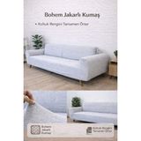 Faiend Bohem Desen 3 Kişilik Gri Kanepe Örtüsü | Lastikli Koltuk Örtüsü |çekyat Örtüsü| Koltuk Kılıfı - 180 x 230 cm