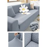 Faiend Jakarlı Likrali Esnek 3 Kişilik Koltuk Kılıfı Streç Lastikli Çekyat Kanepe Örtüsü Tuğla Desen Antrasit - 180 x 230 cm - Açık Gri