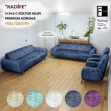 Faiend KADİFE 3+3+1+1 Petrolmavi Lastikli Kanepe Örtüsü | Lastikli Koltuk Örtüsü | koltuk kılıfı - Petrol Mavi - 180 x 230 cm