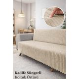 Faiend Kaymaz Taban Süngerli Koltuk Örtüsü - Çekyat Örtüsü 170X210 Krem Rengi - 170 x 200 cm - Açık Vizon