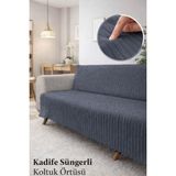Faiend Kaymaz Taban Süngerli Koltuk Örtüsü - Çekyat Örtüsü 170X210 Krem Rengi - 170 x 200 cm