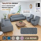 Faiend Koyu-gri Koltuk Kılıfı lastikli balpetek kanepe Takımı Çekyat Örtüsü 3+3+1+1 Tam kaplama kılıf koltuk örtüsü - Koyu Gri - 180 x 230 cm